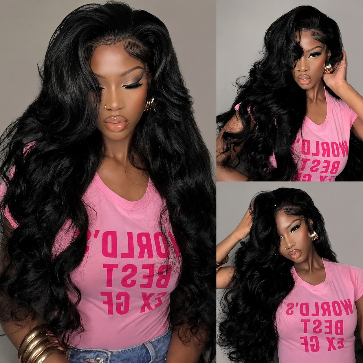 Hd Lace Frontal Wig Human Hair Pre Plucked - 34-дюймовые парики из натуральных волос с