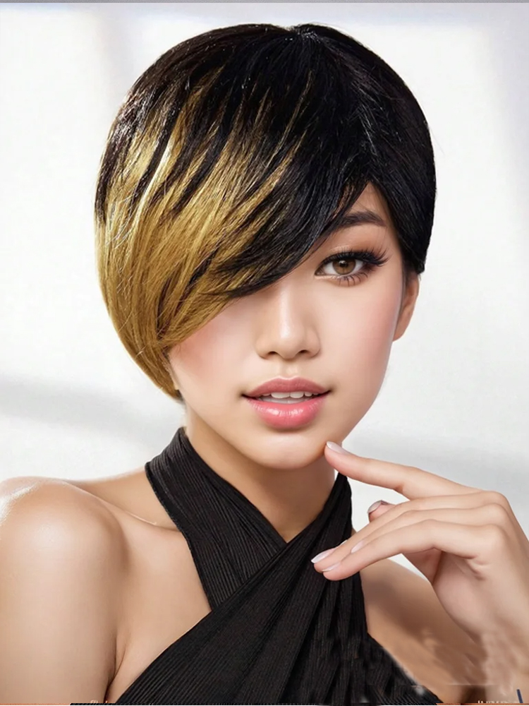 Short Pixie Cut Wig Human Hair Cheap - Парик с коротким вырезом Фаллоу, прямые