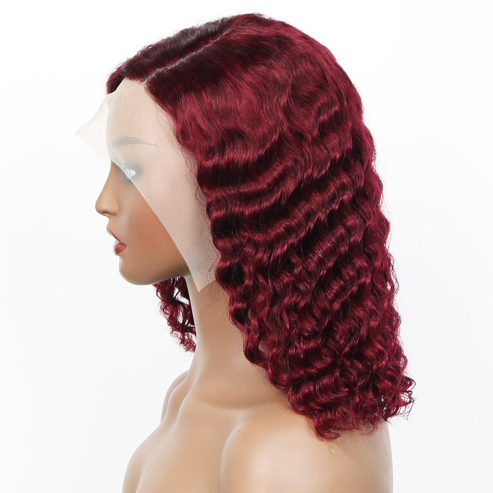 99j Бордовый парик с глубокой  – обзор и цена Pre Parted 13X4 Lace Front Bob Wig