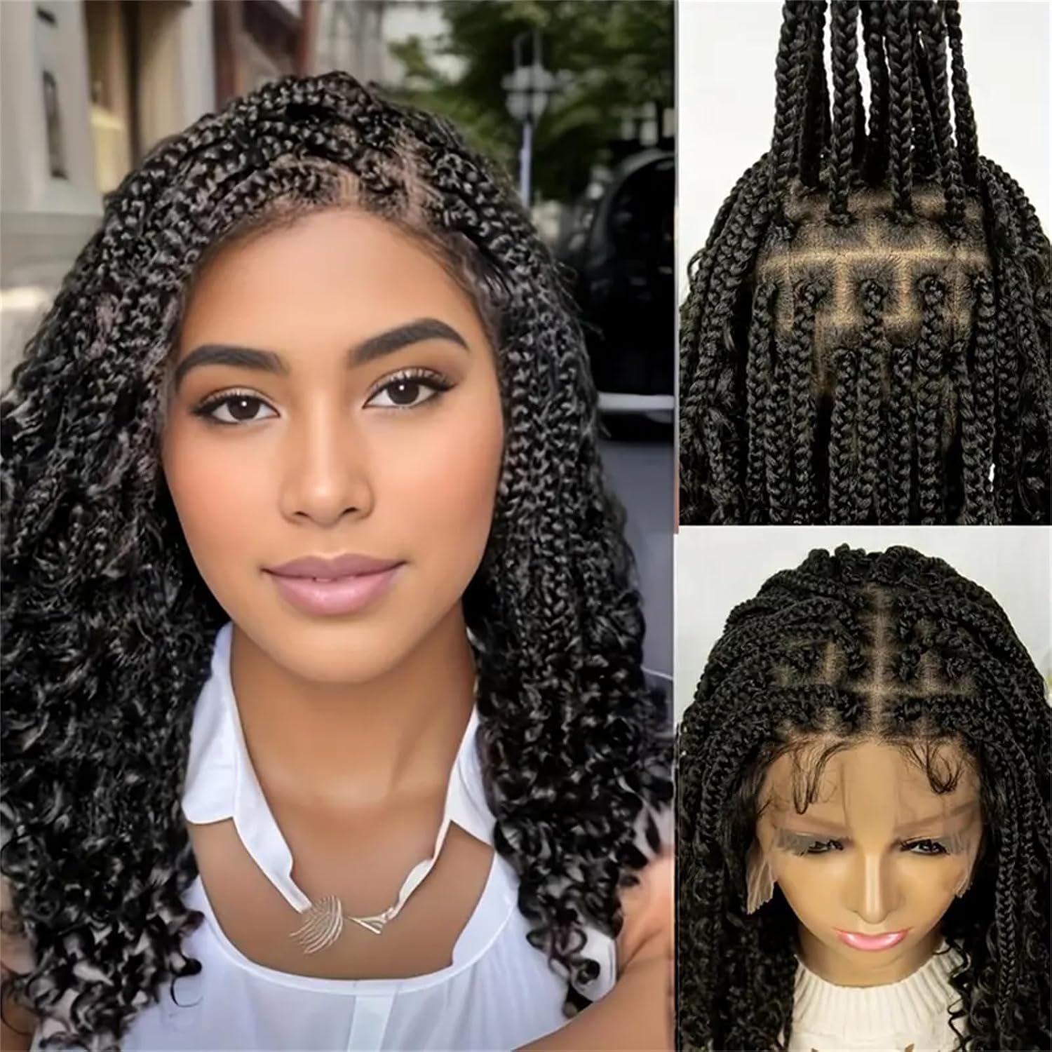 Парик с короткими безузловыми  – обзор и цена Synthetic Braided Wigs For Black Women
