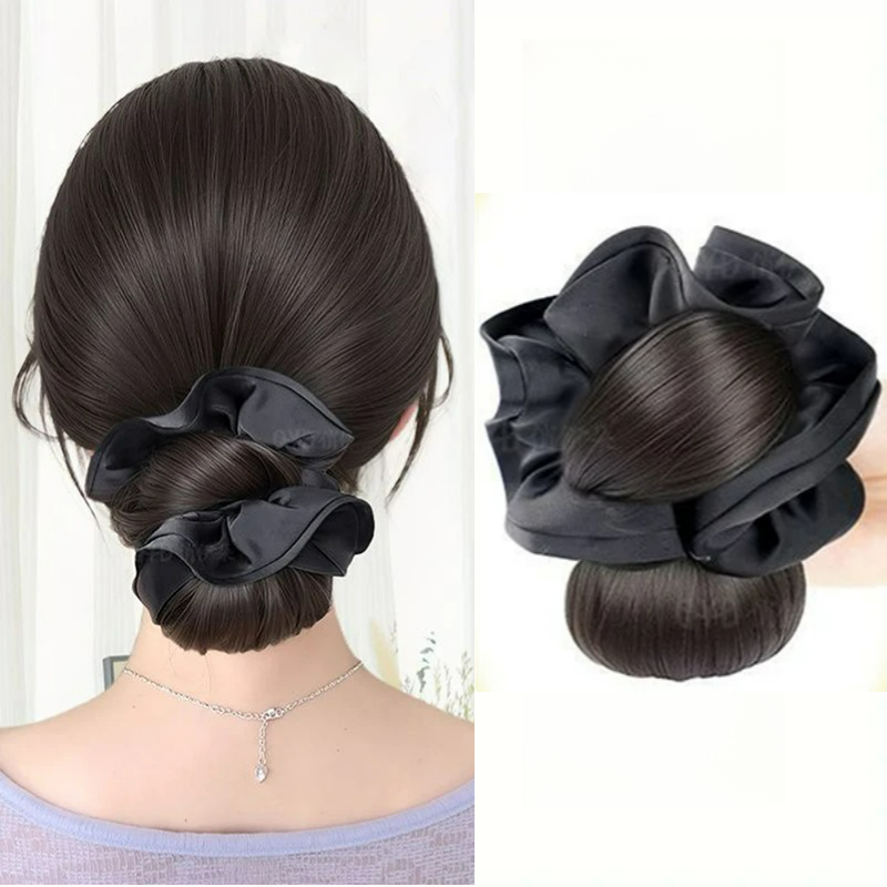 Новый синтетический атласный п – обзор и цена Claw Clip Messy Bun Hair Piece