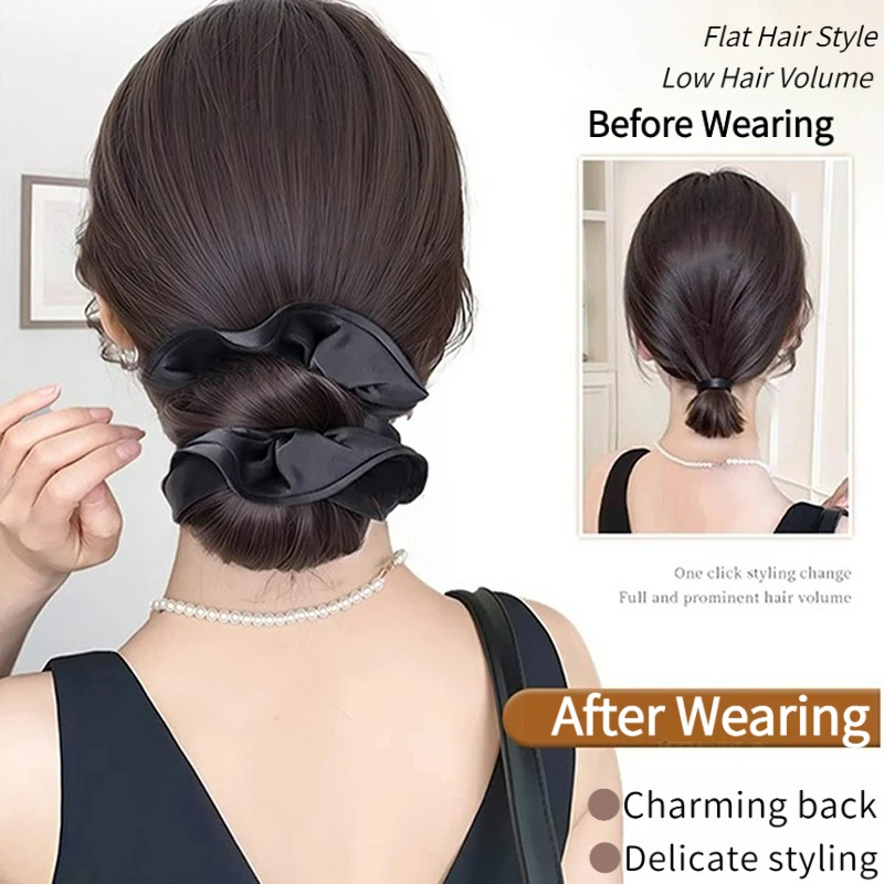 Новый синтетический атласный п – обзор и цена Claw Clip Messy Bun Hair Piece