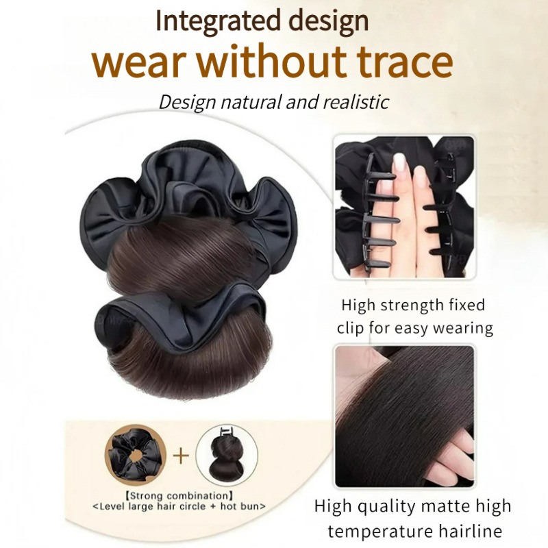 Новый синтетический атласный п – обзор и цена Claw Clip Messy Bun Hair Piece